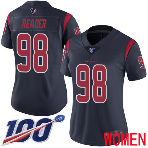 Houston Texans Limited Navy Blue Women D J Reader Jersey NFL Football 98 100th Season Rush Vapor Untouchable